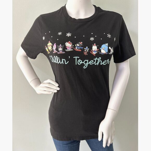 Aeropostale x Hello Kitty Chillin Together Black Graphic Tee Shirt size XS - Picture 1 of 4